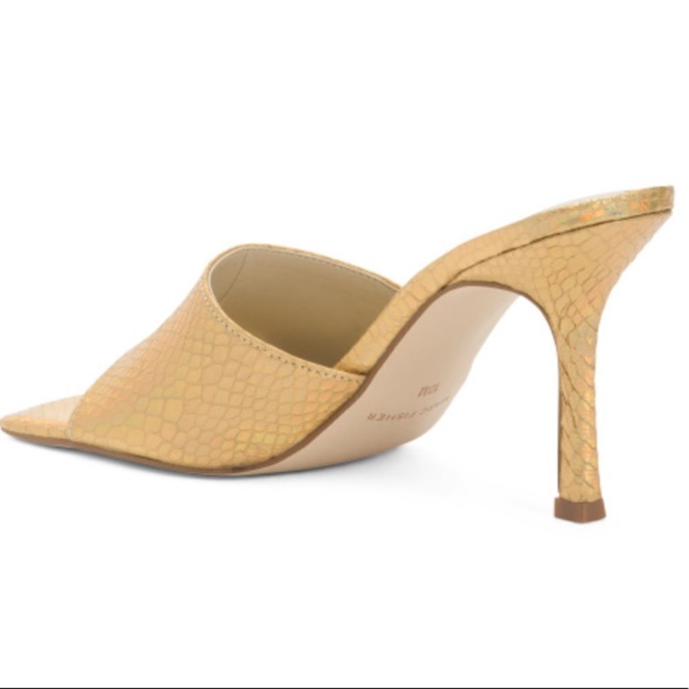 Marc Fisher Metallic Heeled Slides - Picture 2 of 3